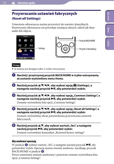 Sony NWZ-S639F - NWZ-S639F Istruzioni per l'uso Polacco