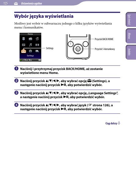 Sony NWZ-S639F - NWZ-S639F Istruzioni per l'uso Polacco