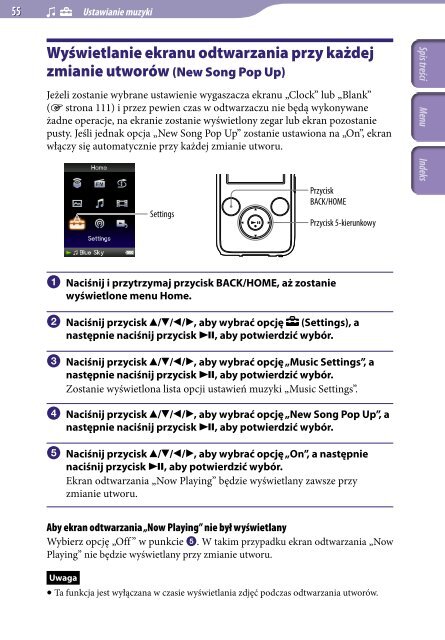 Sony NWZ-S639F - NWZ-S639F Istruzioni per l'uso Polacco