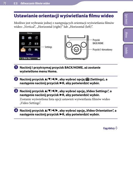 Sony NWZ-S639F - NWZ-S639F Istruzioni per l'uso Polacco