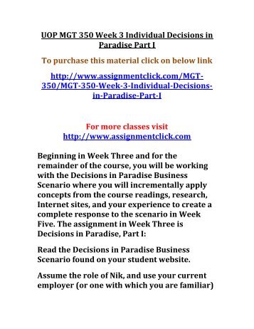 decisions in paradise part 3 essay Part 2: “the battle for paradise”: part 3: puerto rico is a who has the right to make these fateful decisions. decisions in paradise part 3 essay Part 2: “the battle for paradise”: part 3: puerto rico is a who has the right to make these fateful decisions.