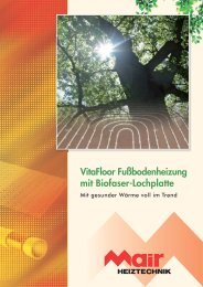 VitaFloor Fußbodenheizung mit Biofaser ... - MAIR Heiztechnik