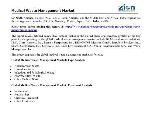 Global Medical Waste Management Market will hit USD 16.72 Billion by 2022