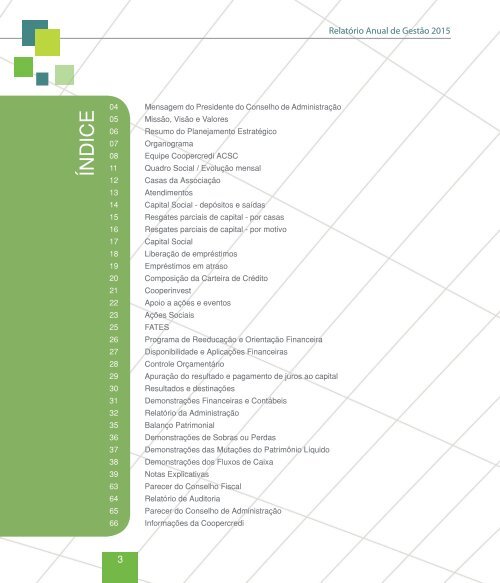 Relatório de Gestão 2015 - Coopercredi ACSC