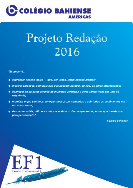 Projeto Redação 2016 - AME EF1