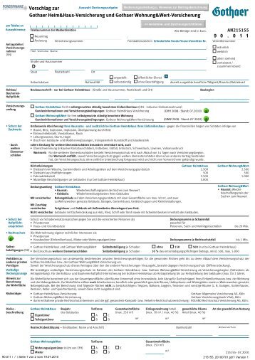 Deckungsaufgabe Gothaer Heim&Haus / Gothaer Wohnung&Wert ...