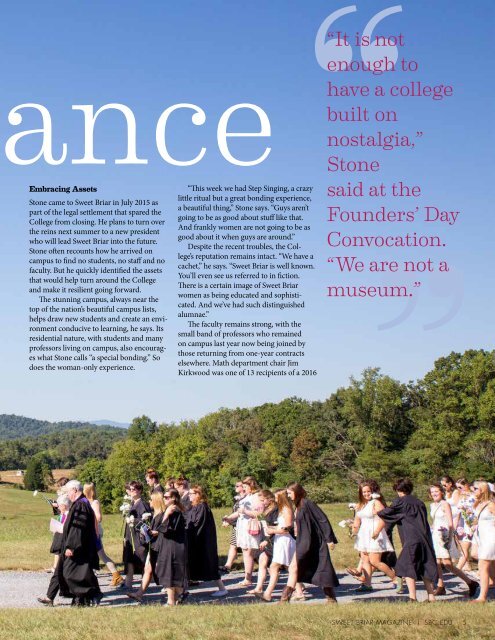 Sweet Briar College Magazine - Fall 2016