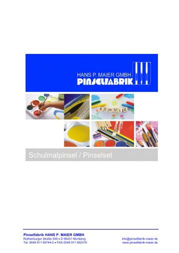 Schulmalpinsel und Pinselset – Katalog 2016