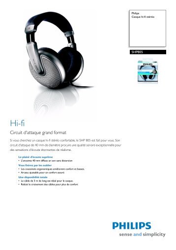 Philips Casque hi-fi stÃ©rÃ©o - Fiche Produit - FRA