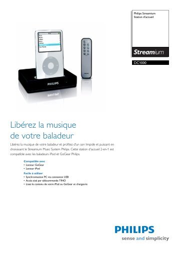 Philips Streamium Station d'accueil - Fiche Produit - FRA