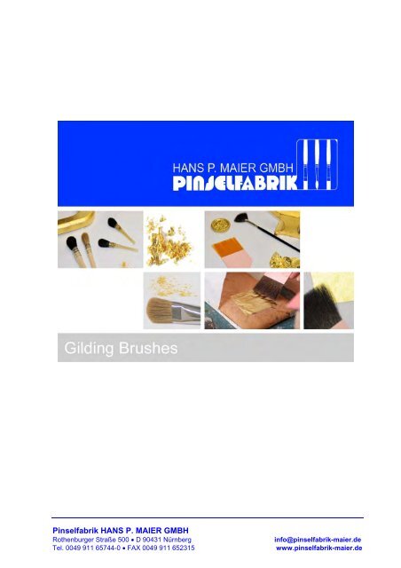 Gilding Brushes and Special Brushes – Catalogue 2016