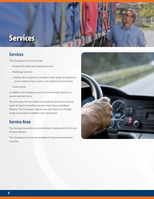 Cross-Border Trucking Company Business Profile - Short Version