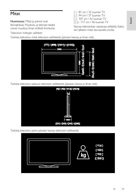 Philips TV LCD - Mode d&rsquo;emploi - FIN