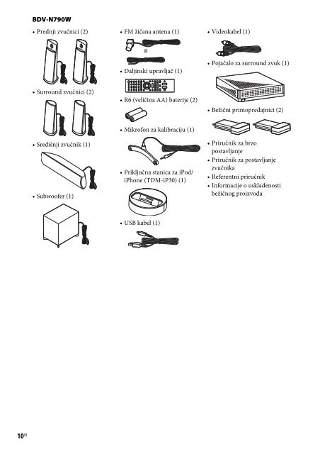 Sony BDV-N790W - BDV-N790W Istruzioni per l'uso Croato