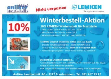 LEMKEN Winterbestell-Aktion 2016