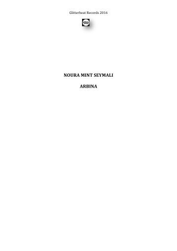 NOURA MINT SEYMALI - ARBINA PRESS BOOK