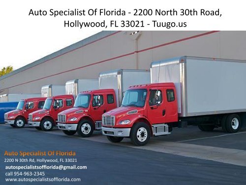 Auto Specialist Of Florida - 2200 North 30th Road, Hollywood, FL 33021 - Tuugo.us