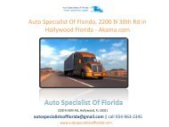 Auto Specialist Of Florida, 2200 N 30th Rd in Hollywood Florida - Akama.com