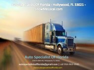 Auto Specialists Of Florida - Hollywood, FL 33021 - ShowMeLocal.com