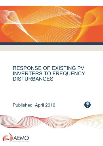 RESPONSE OF EXISTING PV INVERTERS TO FREQUENCY DISTURBANCES