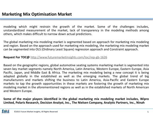Marketing Mix Optimisation Market