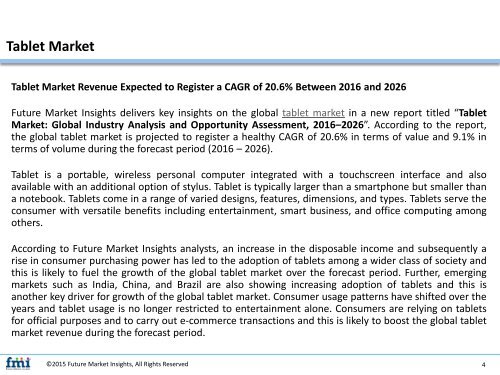 Tablet Market