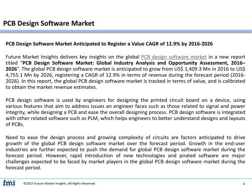 PCB Design Software Market expected to grow at a CAGR 12.9% during 2016 to 2026