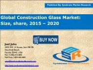 Global Construction Glass Market: Size by, 2015-2020