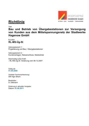 Richtlinie - Stadtwerke Hagenow GmbH