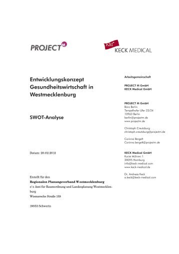 SWOT-Analyse - Regionaler Planungsverband Westmecklenburg