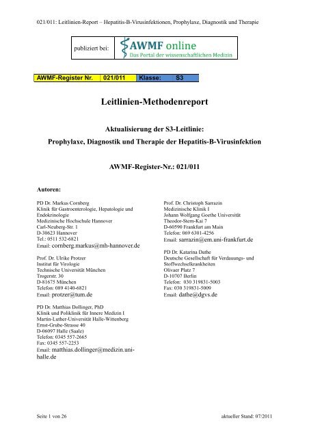 Leitlinien-Methodenreport - AWMF