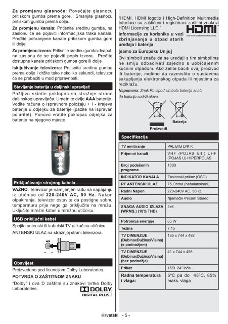 Philips 3000 series T&eacute;l&eacute;viseur LED ultra-plat - Mode d&rsquo;emploi - HRV