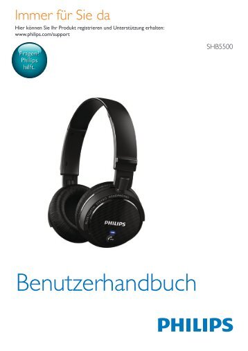 Philips Casque BluetoothÂ® sans fil - Mode dâemploi - DEU