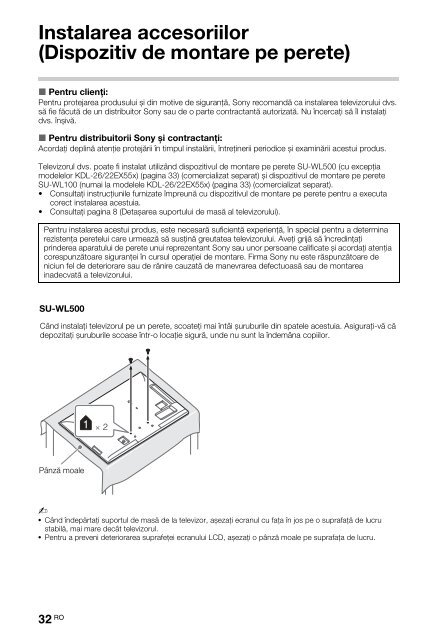 Sony KDL-46HX757 - KDL-46HX757 Istruzioni per l'uso Rumeno