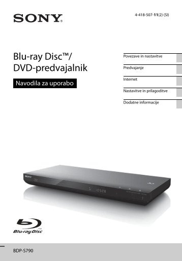 Sony BDP-S790 - BDP-S790 Istruzioni per l'uso Sloveno