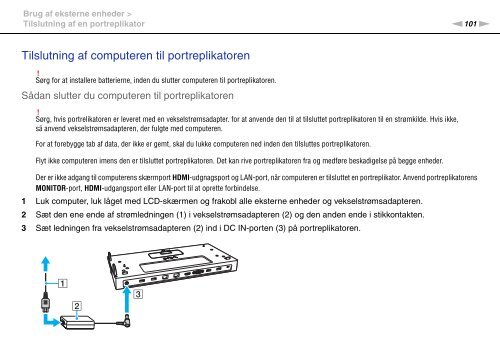 Sony VPCSA3M9E - VPCSA3M9E Istruzioni per l'uso Danese