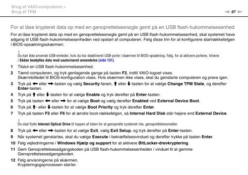 Sony VPCSA3M9E - VPCSA3M9E Istruzioni per l'uso Danese