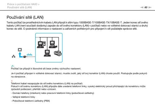 Sony VPCS13C5E - VPCS13C5E Istruzioni per l'uso Ceco