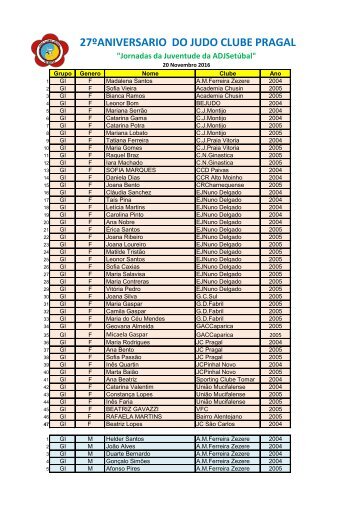 27ºANIVERSARIO DO JUDO CLUBE PRAGAL