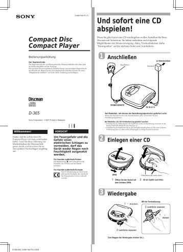Sony D-365 - D-365 Istruzioni per l'uso Tedesco