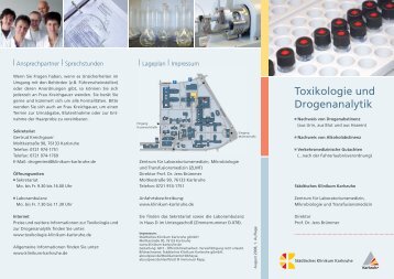 Toxikologie und Drogenanalytik - Städtisches Klinikum Karlsruhe