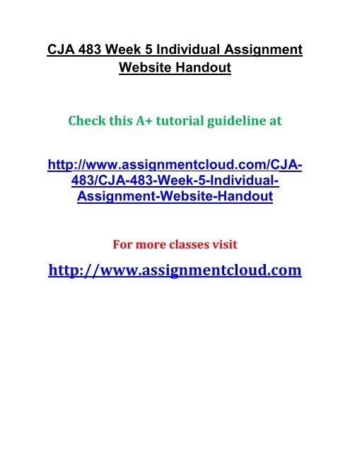 CJA 483 Week 5 Individual Assignment Website Handout