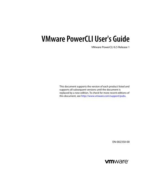 VMware PowerCLI Guide