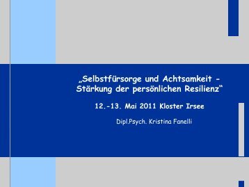 Selbstfürsorge und Achtsamkeit - Bildungswerk Irsee