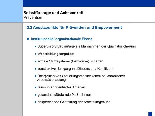 Selbstfürsorge und Achtsamkeit - Bildungswerk Irsee