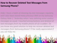 How to Recover Deleted Text Messages from Samsung Phone