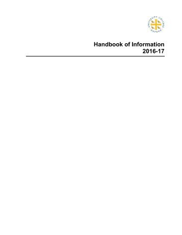 Univ Handbook of Information 2016-17 