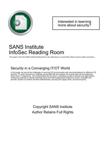 SANS Institute InfoSec Reading Room