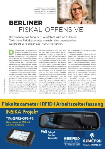 Taxi Times Berlin - Berliner Fiskal Offensive