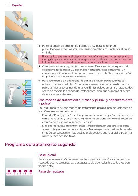 Philips Lumea Prestige Epilateur &agrave; lumi&egrave;re puls&eacute;e - Mode d&rsquo;emploi - ESP